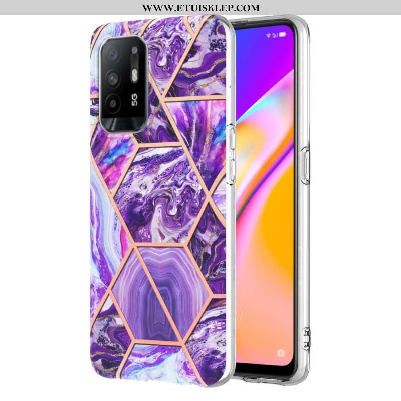 Etui do Oppo A94 5G Błyszczący Geometryczny Marmur